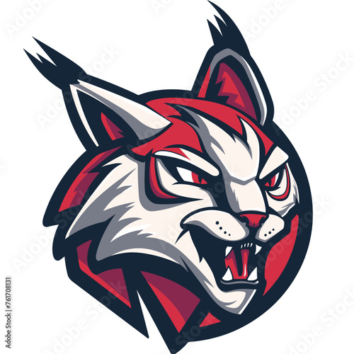 Vector esports logotype wild cat lynx on white background, logo lynx, icon lynx, sticker lynx, symbol lynx, emblem lynx