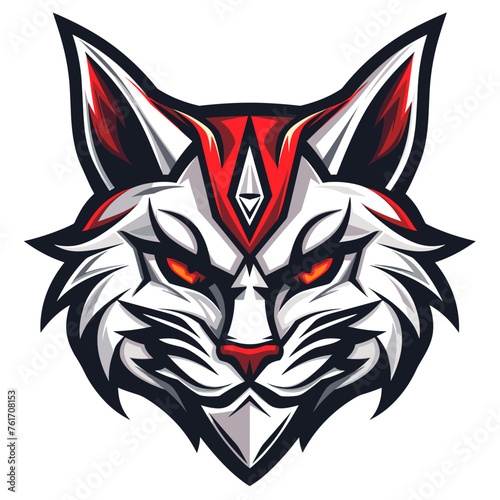 Vector esports logotype wild cat lynx on white background, logo lynx, icon lynx, sticker lynx, symbol lynx, emblem lynx