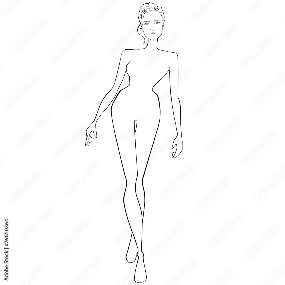 Fashion templates. Croquis. A figure of a woman on a white background
Fashion templates. Croquis. A figure of a woman on a white background