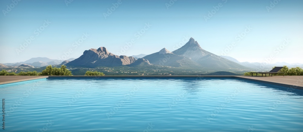 swimming pool view overlooking the hills