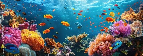 Healthy coral reef underwater fish © Coosh448