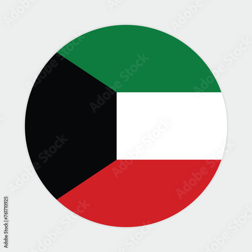 Free Download Kuwait national flag vector icon design. Kuwait circle flag. Round of Kuwait flag.
 - GFXLoad