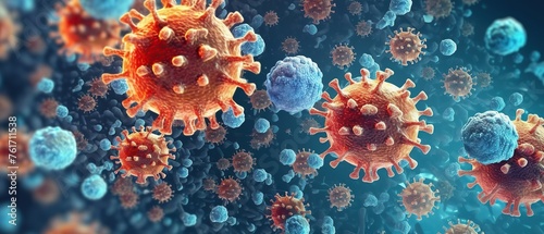 Vivid Microscopic View of Viruses