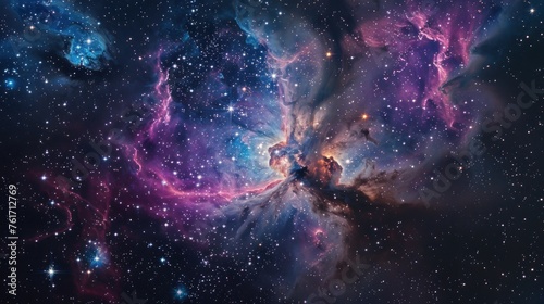 Astrophoto captures the ethereal beauty of a cosmic nebula with bright stars spread out in an unfathomable black space