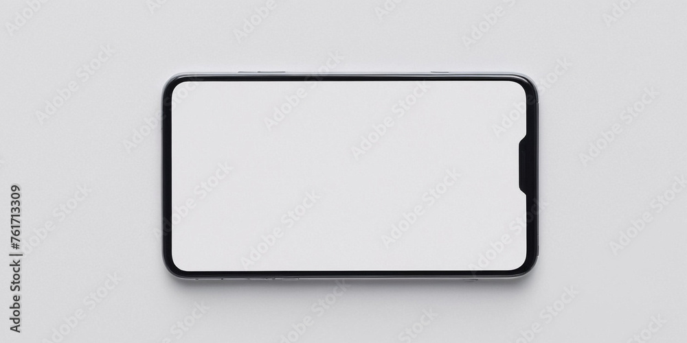 Smartphone with blank screen isolated on white background. Top view. Smartphone with blank screen isolated on white background. Top view.