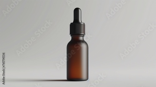 Clean bottle of cosmetic dropper glass on white background, Suitable for collagen serum and vitamin bottle, cosmetic mockup package.
