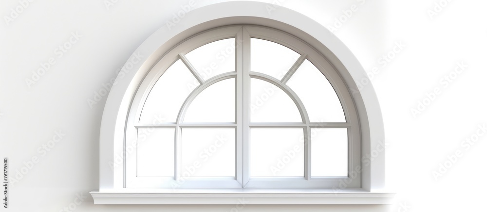 Plastic arched window isolated on white, . Plastic arched window isolated on white, .