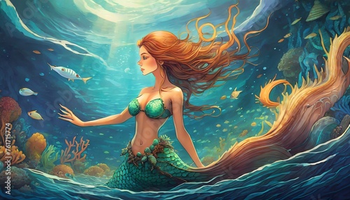 mermaid in the water