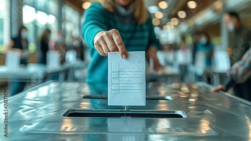 Elections Day in the country, voting for president, waving flags and casting ballots in the boxes, presidential election concept, boxes