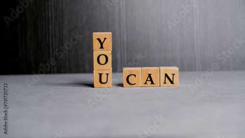 You can motivation speech concept on wooden block.