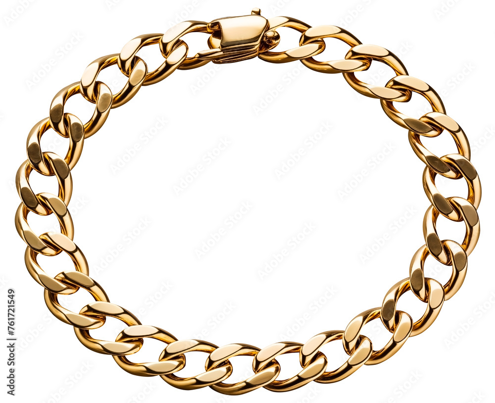 Obraz premium Golden jewelry or Golden bracelet PNG and necklace PNG isolated on a white and transparent background - luxury accessory jewellery gift shiny elegance