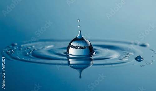 water drop on blue background 