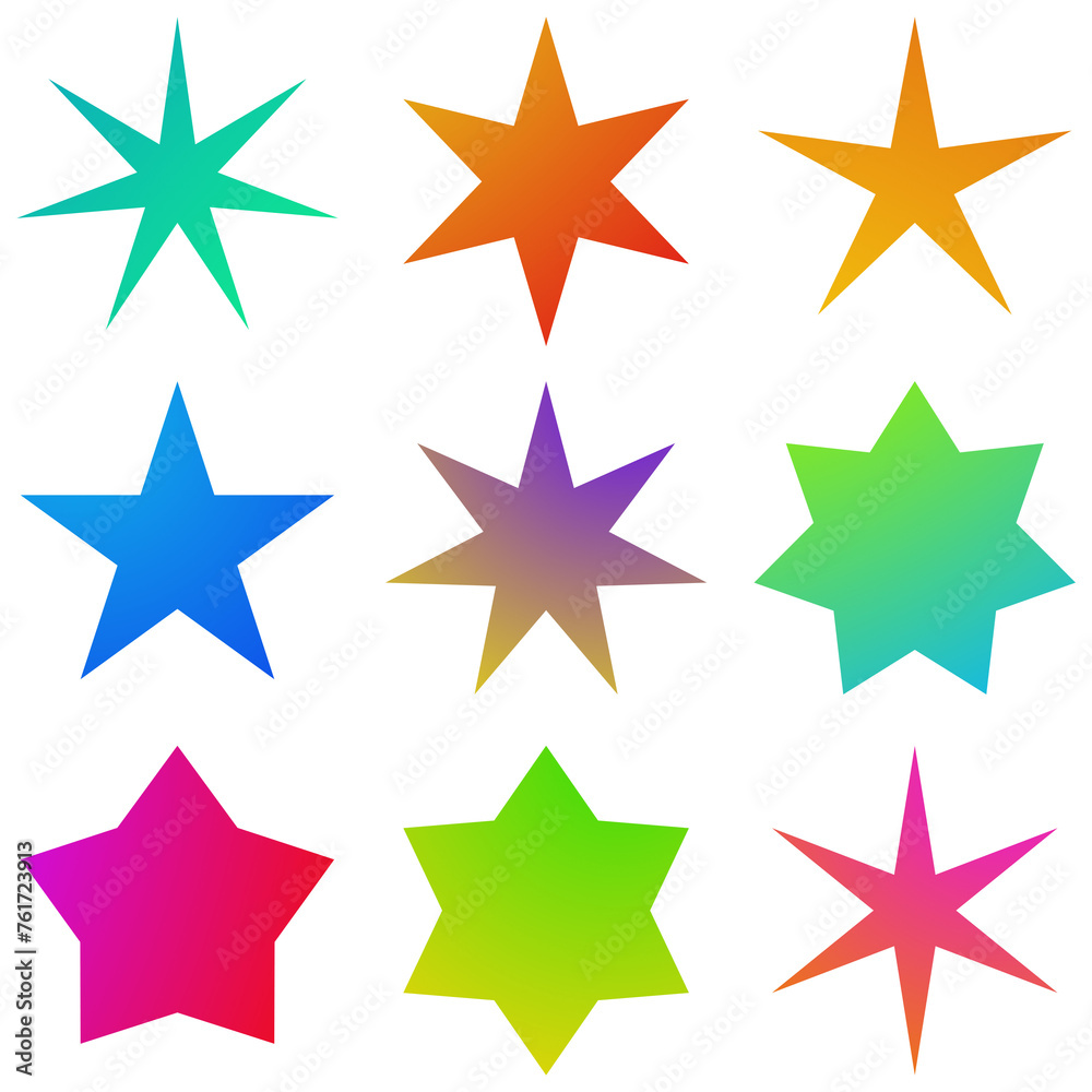 Geometrical design stars labels shapes elements on transparent background Geometrical design stars labels shapes elements on transparent background