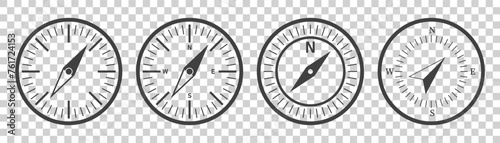 Simple set of compass icons. Set of compass symbols on white isolate