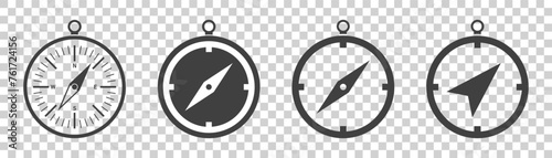 Simple set of compass icons. Set of compass symbols on white isolate