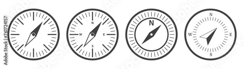 Simple set of compass icons. Set of compass symbols on white isolate