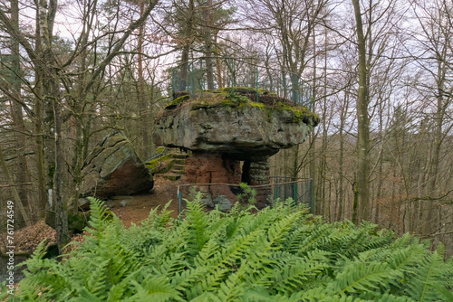 A beautiful sandstone formation in the palatinate forest photo