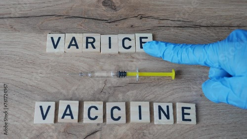 Varicella vaccine, also known as chickenpox vaccine concept. photo