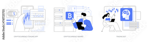 Cryptocurrency trade isolated cartoon vector illustrations se