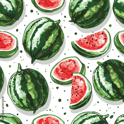 seamless pattern with watermelon