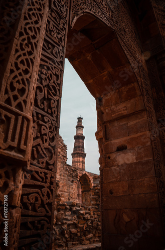 Qutab Minar complex dynamic clear sky photo