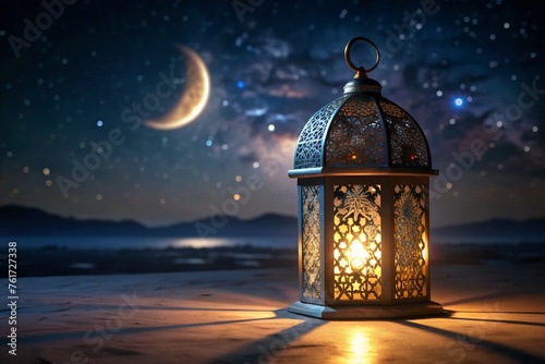 Ramadan Kareem Moonlit lantern symbolizing with sky 