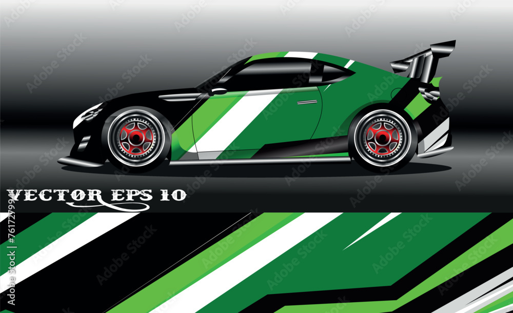 Race car wrap decal designs. Abstract racing and sport background for car livery or daily use car vinyl sticker Race car wrap decal designs. Abstract racing and sport background for car livery or daily use car vinyl sticker