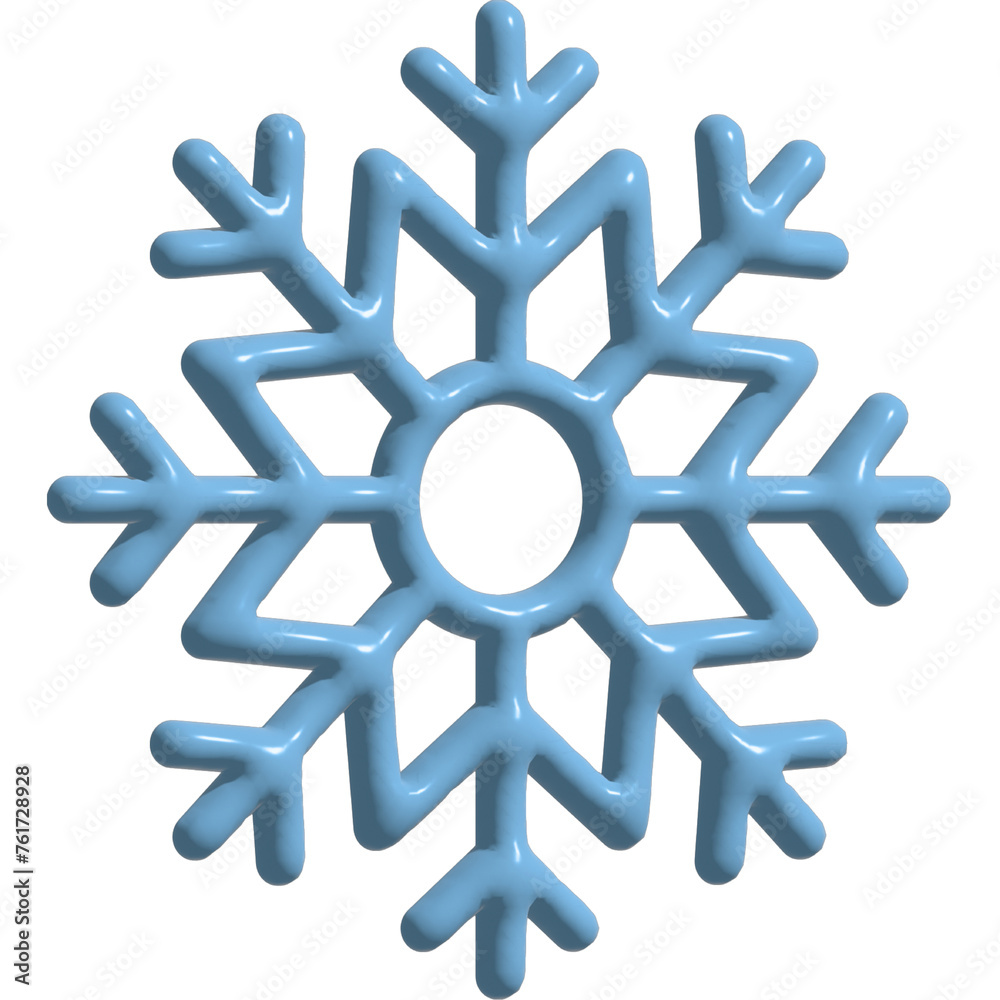 3D Snowflake, transparent background, illustration 3D Snowflake, transparent background, illustration