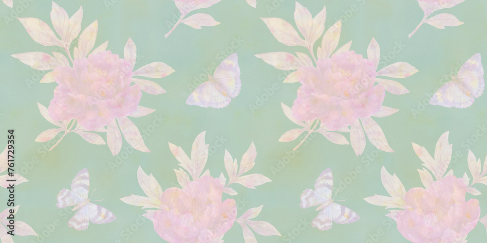 watercolor pattern of flying butterflies, for wallpaper, wrapping paper and packaging, seamless pattern 