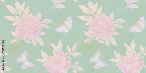 watercolor pattern of flying butterflies, for wallpaper, wrapping paper and packaging, seamless pattern 