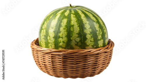 Watermelon in a basket isolated on Transparent background.