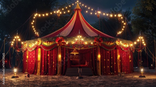 Step into the magical world of the circus with our stunning 3D of an isolated circus tent. Perfect for event planners and circus enthusiasts! © pvl0707