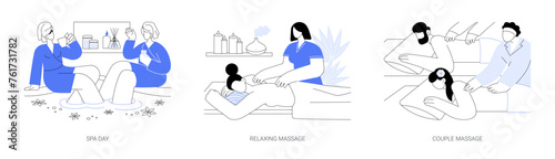 Spa salon isolated cartoon vector illustrations se