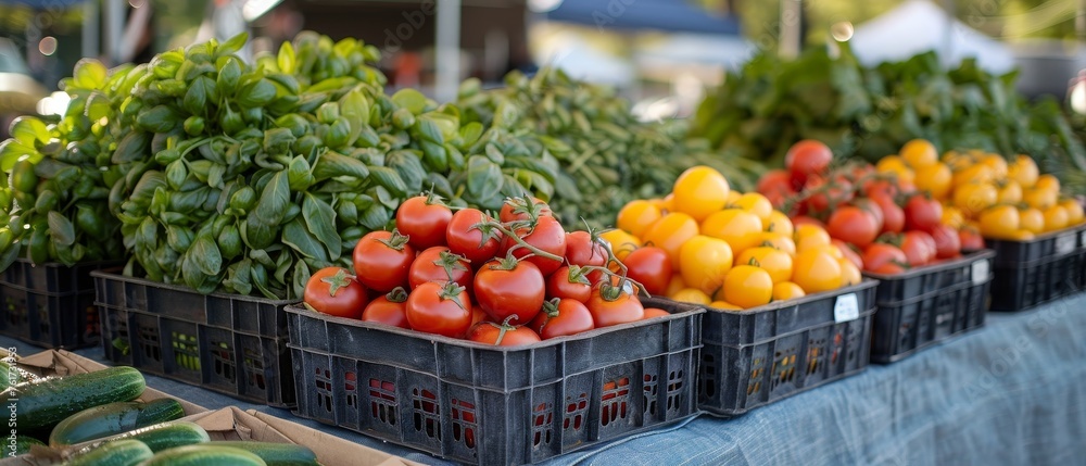 Farmers market selling locally sourced, organic produce, fostering sustainable agriculture Farmers market selling locally sourced, organic produce, fostering sustainable agriculture