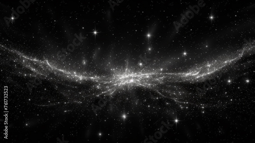 Bright stars in black and white. AI Generated