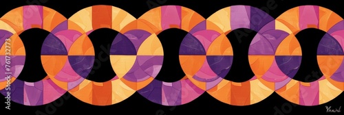 Abstract geometric patterns in lavender and peach tones, inspired by spring s beauty