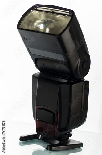 One mobile photo flash on a white background