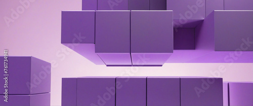 Purple cubes  3d render