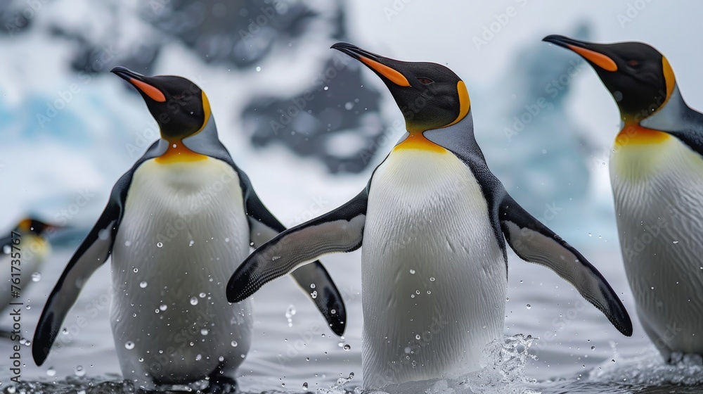 Fototapeta premium a scene from antarctica of penguins