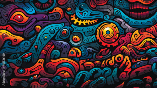 Fantasy whimsical vector patterns background. Abstract alien cartoon creators.