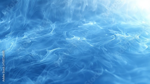 Ethereal blue smoke abstract background, ideal for design projects and presentations. © Ilja