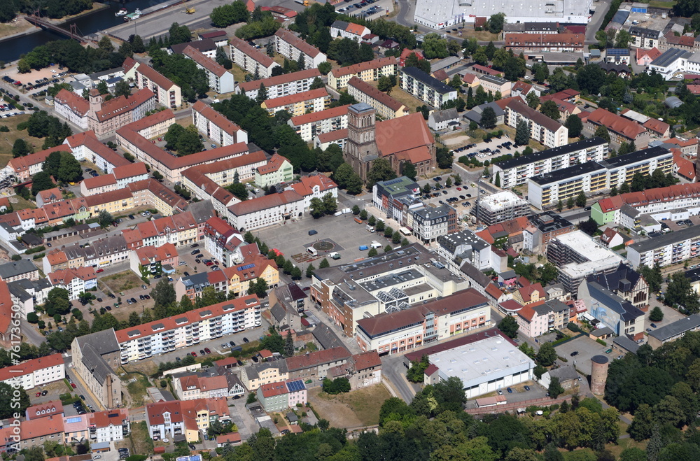 Obraz premium Hansestadt Anklam, Stadtzentrum mit Markt 2018
