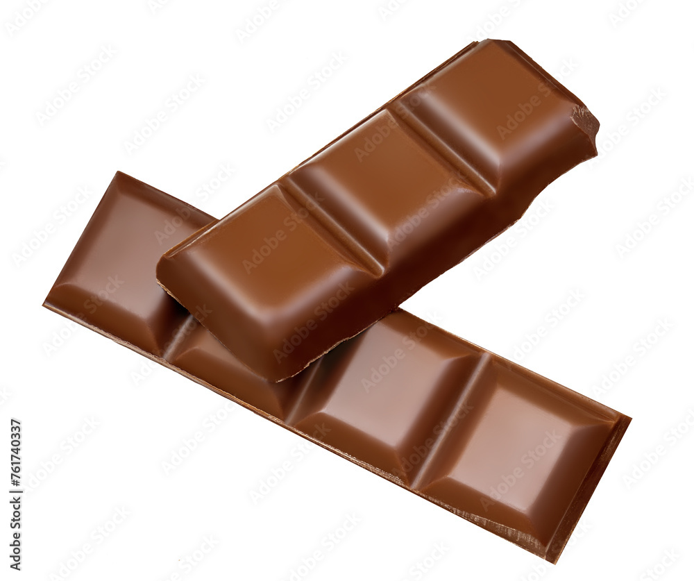 Smooth Dark chocolate bar isolated on white background. Milk chocolate pieces Top view. Flat lay. Smooth Dark chocolate bar isolated on white background. Milk chocolate pieces Top view. Flat lay.