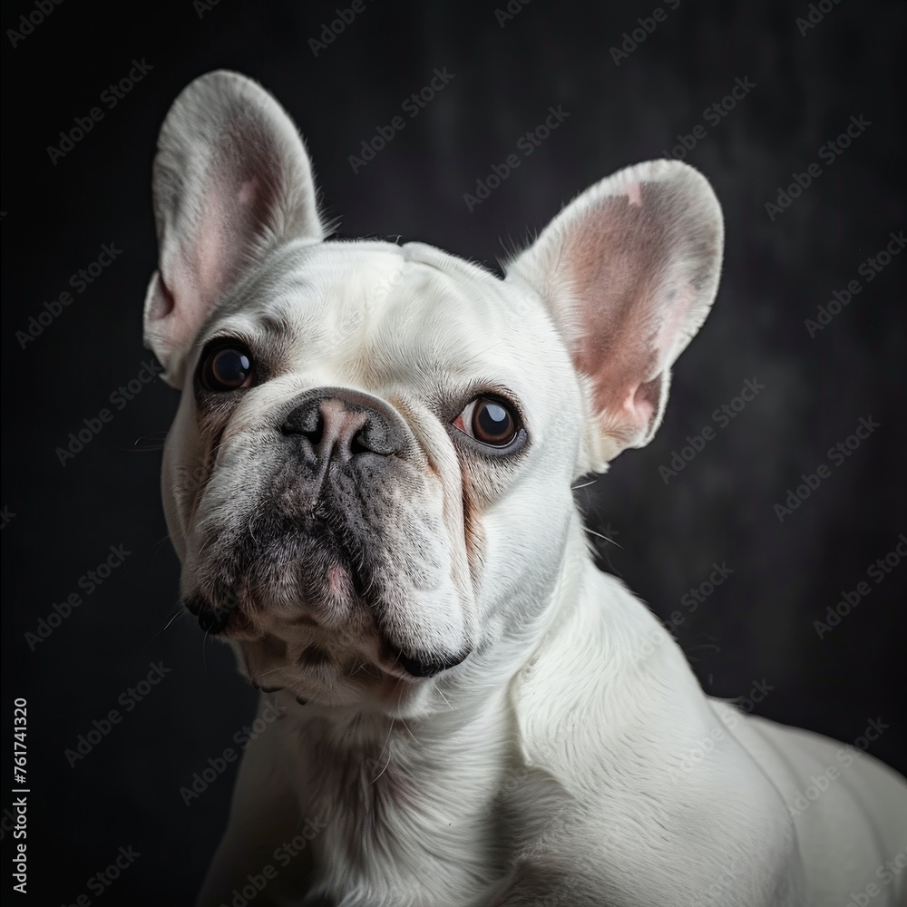 a white dog with large ears