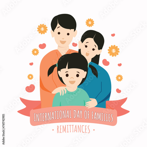International Day of Families Remittances Colorful vector template design