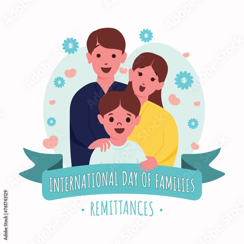 International Day of Families Remittances Colorful vector template design