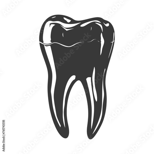 Silhouette cavity tooth black color only full body