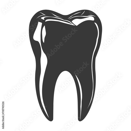 Silhouette cavity tooth black color only full body