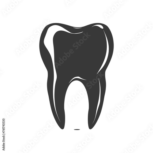 Silhouette cavity tooth black color only full body