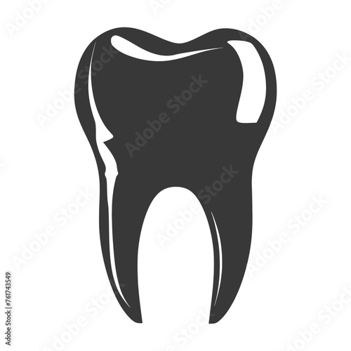 Silhouette cavity tooth black color only full body